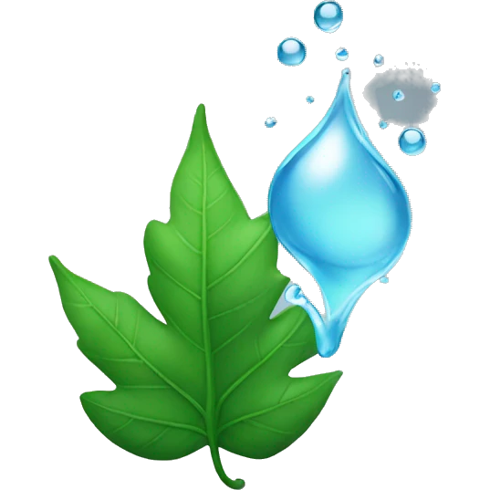 Leaves with water emoji