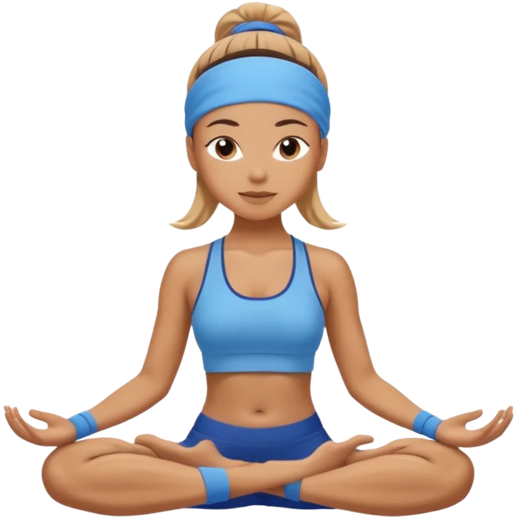 Yoga woman with blue sweatband emoji