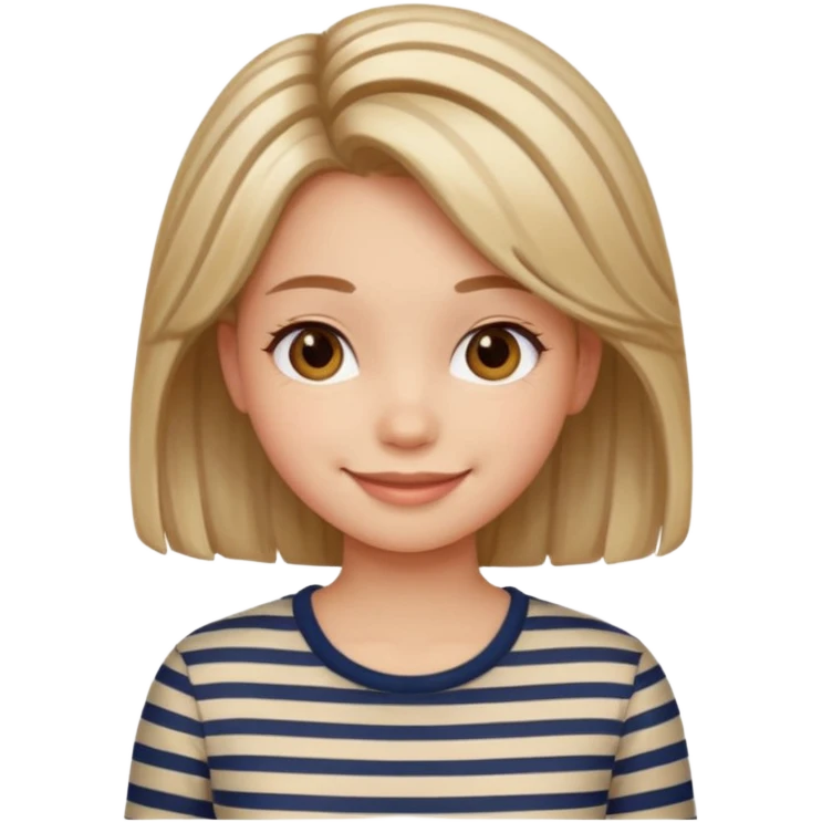 stripped shirt wearing Cute girl nice hair style. emoji