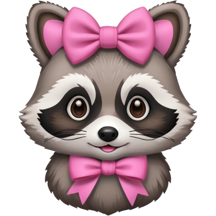 mapache con moño rosa emoji