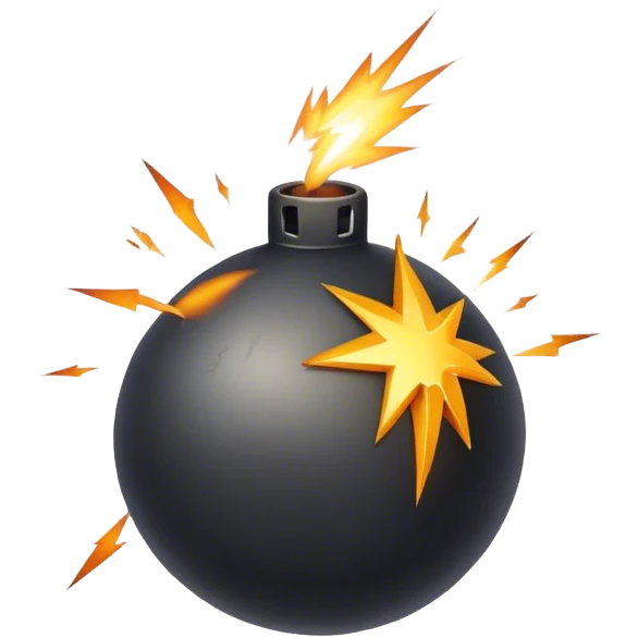 bomb with spark emoji
