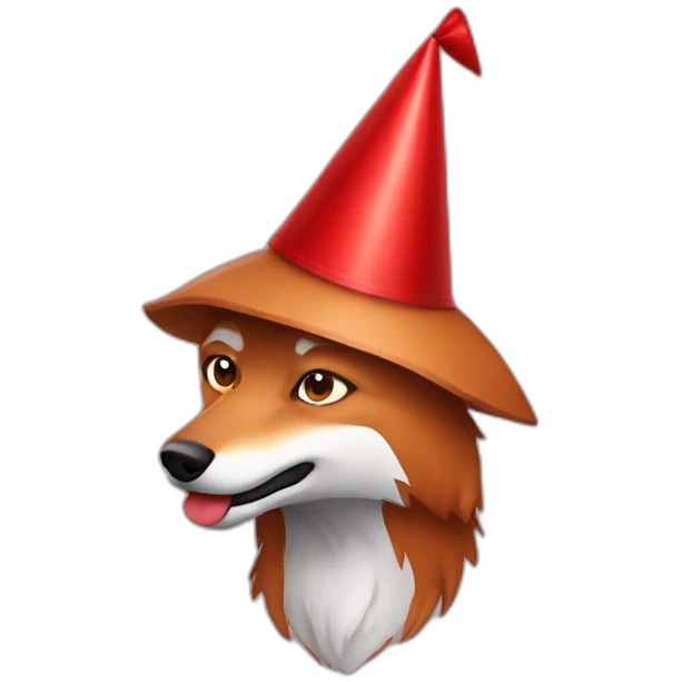 red wolf party hat emoji