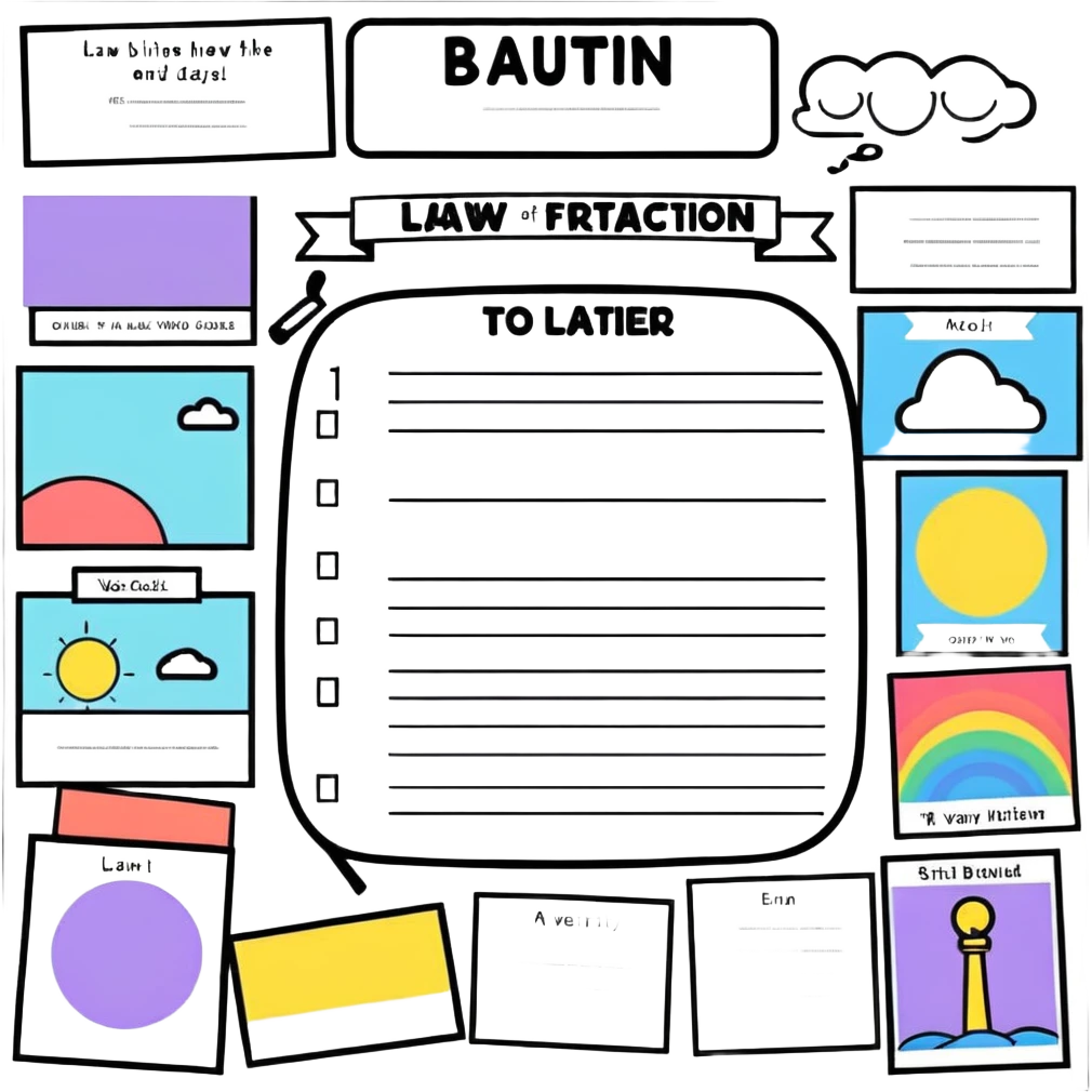 vision board with positive affirmations, law of attraction emoji