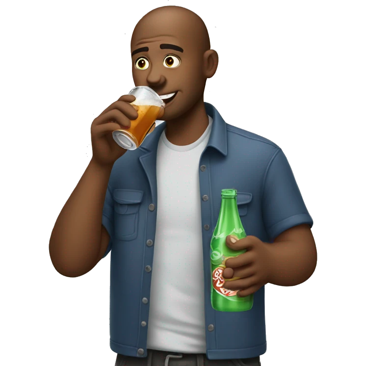 Man drinking soda emoji