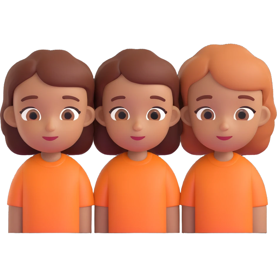 Slightly increase the volume of the upper body of the girl, separate the girl and the boy from each other, make the skin color the same for both characters, keep the cartoonish 3D style. emoji