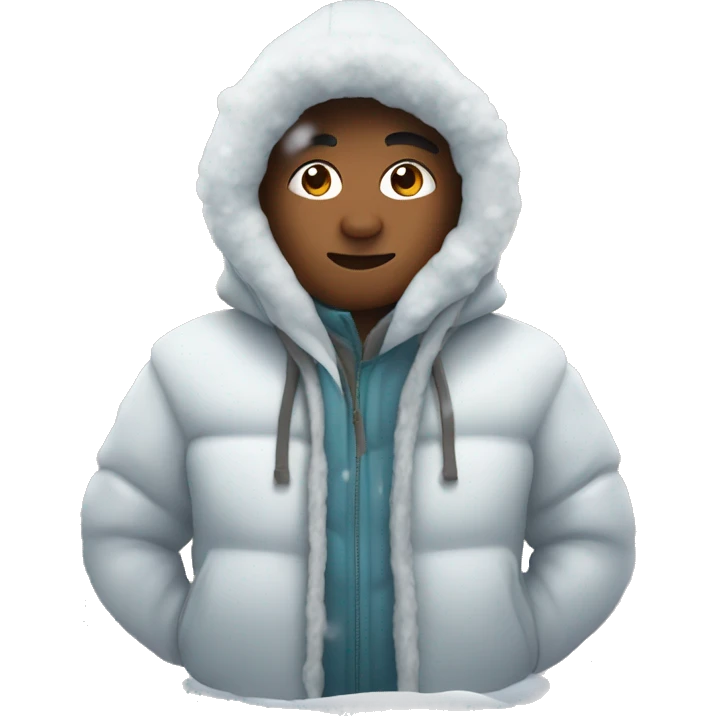 Eskimo in a hood covered with snow emoji