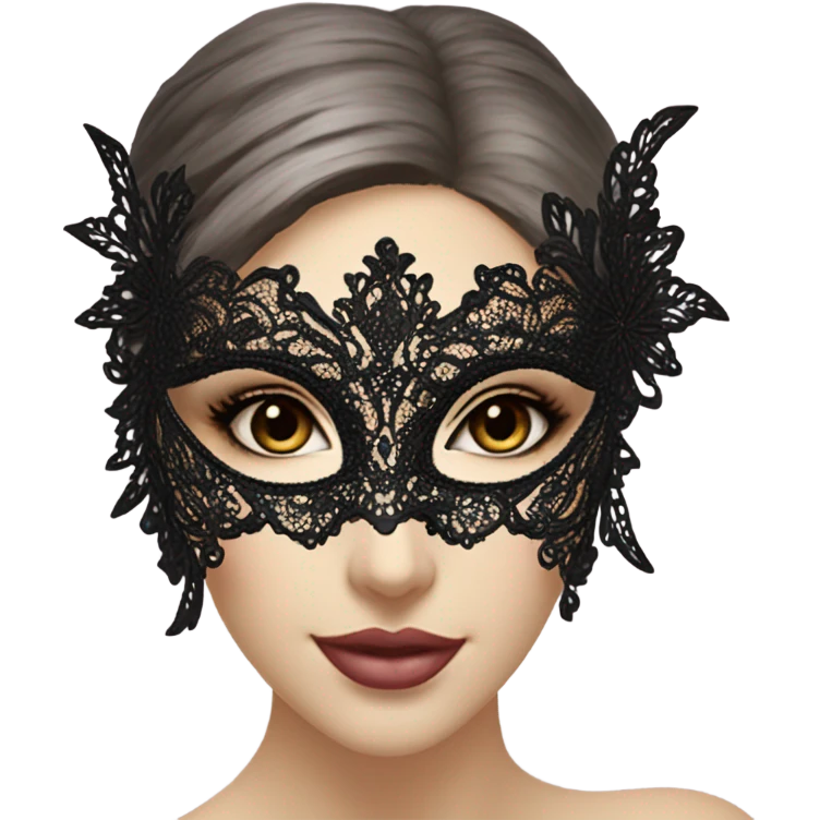 black lace masquerade mask emoji