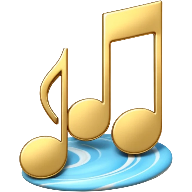 Marble style music note, 3d rendering, isolated  emoji