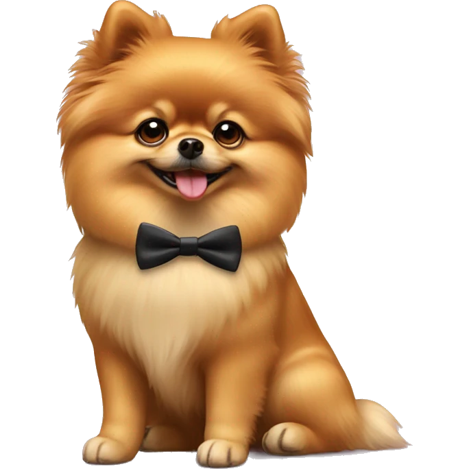 Pomeranian with bowtie emoji