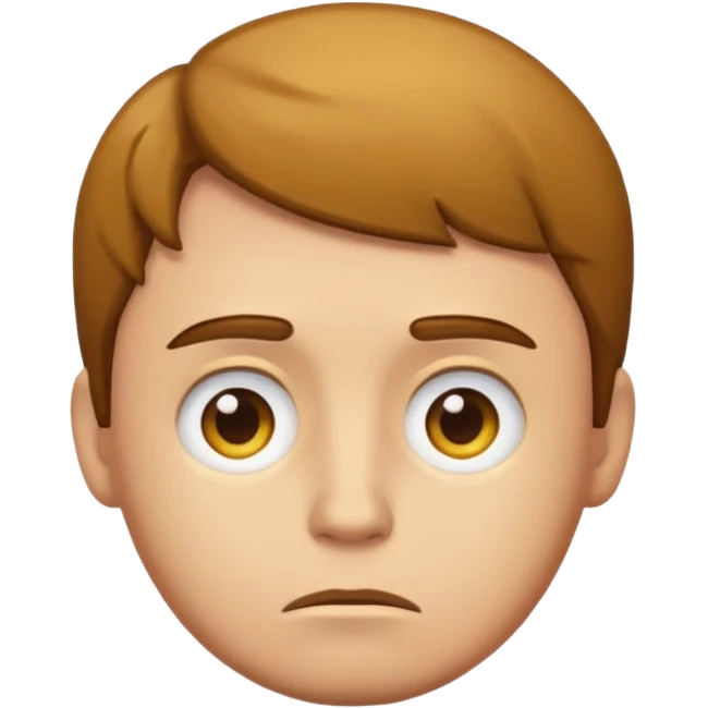 a sad yellow male emoji with brown hair emoji