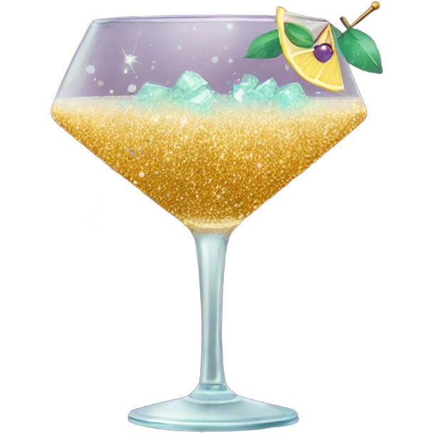 Glasses of cocktails and glitter emoji