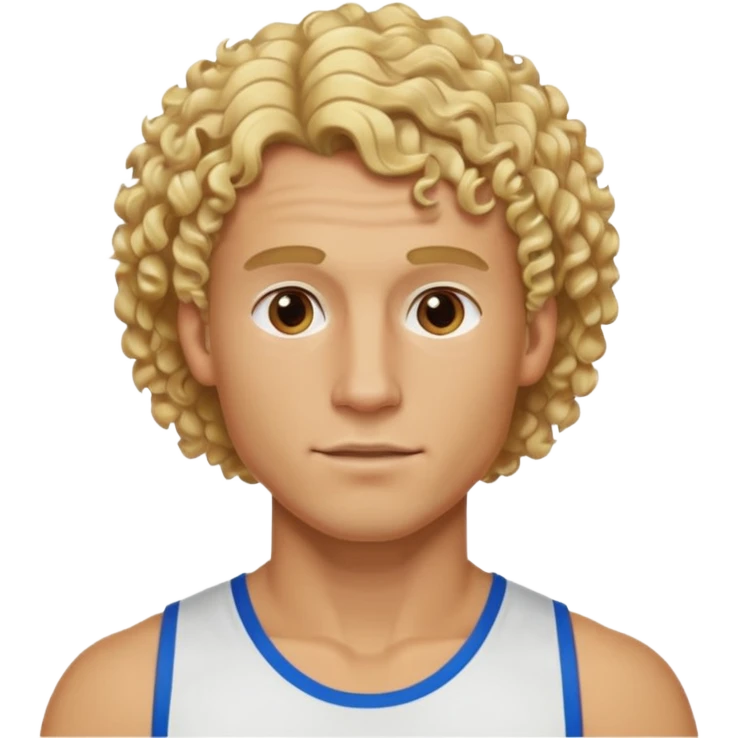 Athletic man with blond curly hair but it is shaved on the side emoji