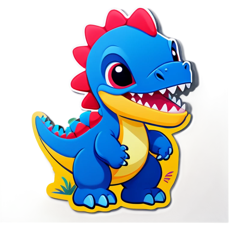 Dino with stitch emoji