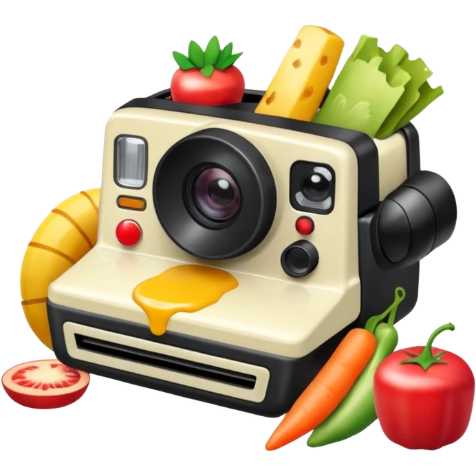 polaroid with food photos emoji