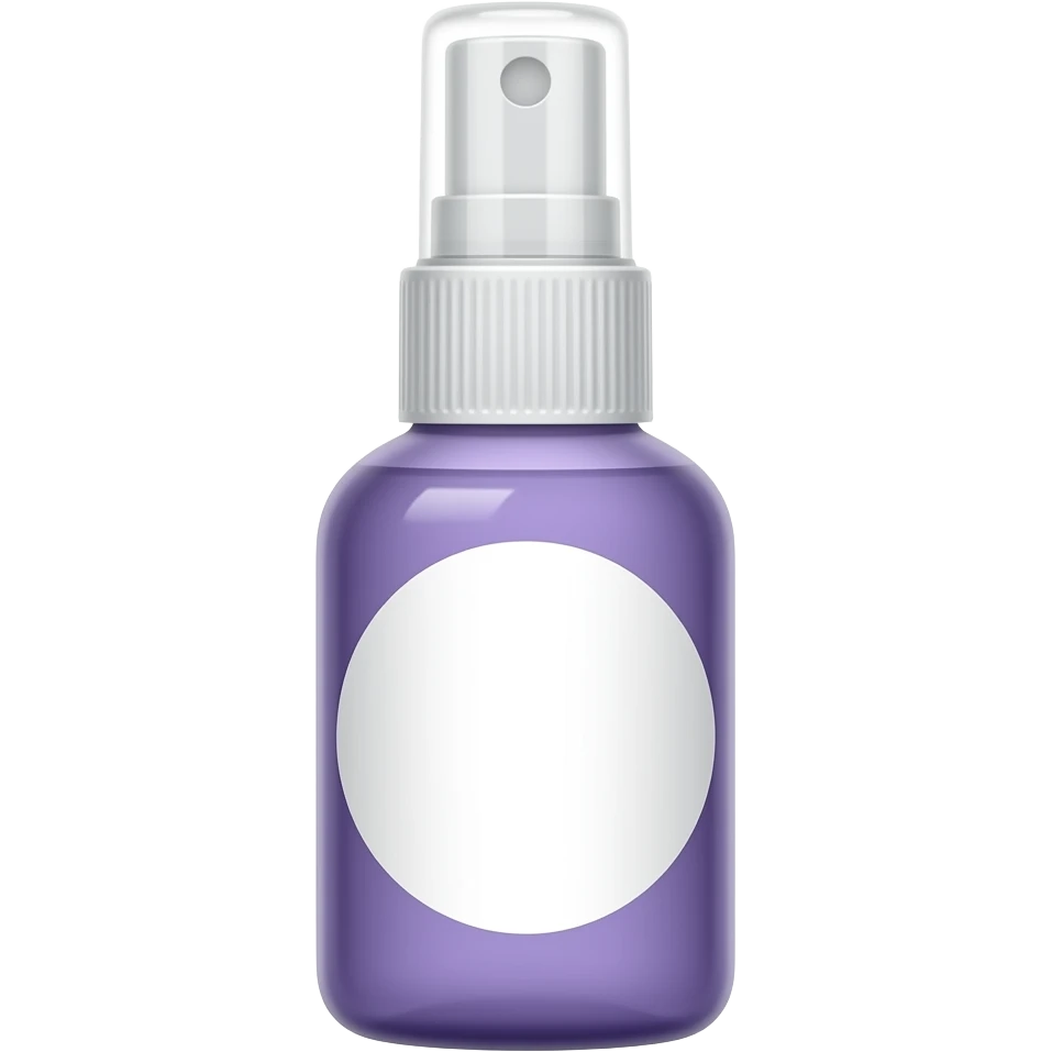 Thin Light purple spray bottle with label emoji