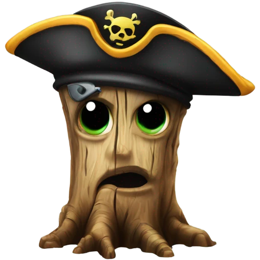 BOSS EYED tree stump with a pirate hat emoji