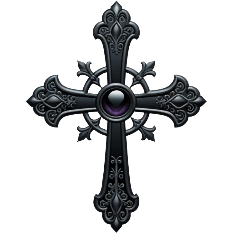 black goth cross emoji