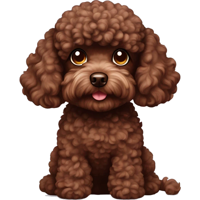 Chocolate brown toy poodle dog emoji
