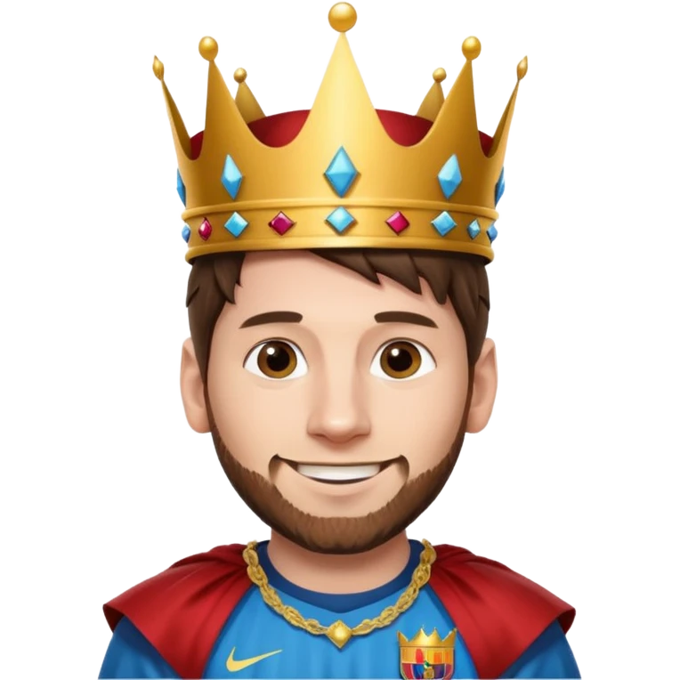 messi with a king crown emoji