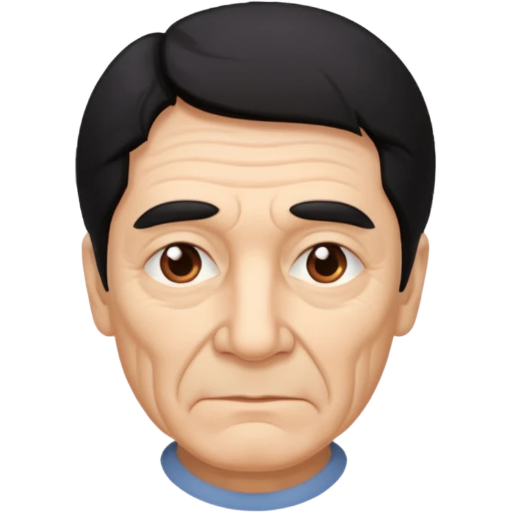 older man with dark black hair emoji