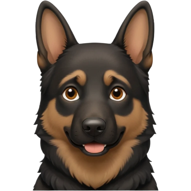 mostly black german shepherd happy face emoji