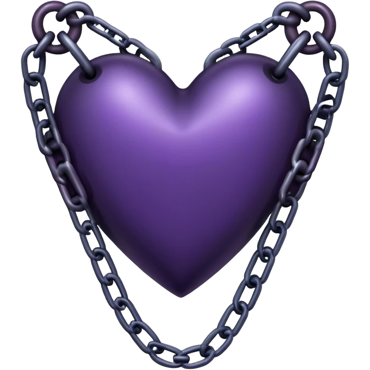 Dark purple heart in chains emoji