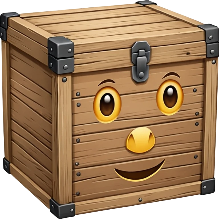 Draw a box made of three non-fruit wooden boards with a front view
 emoji