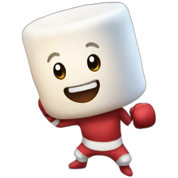 Marshmallow boxing emoji