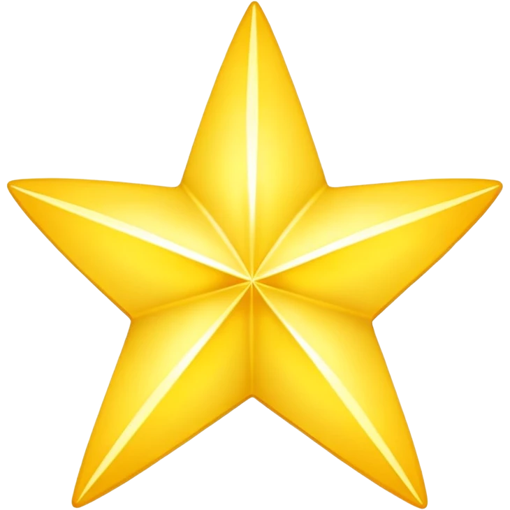 yellow volumetric 4-pointed star, four terminal star emoji