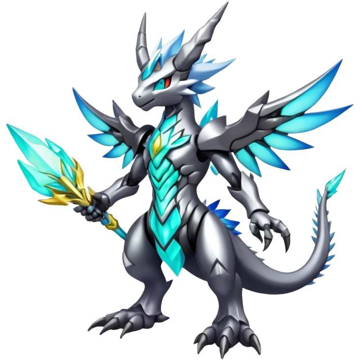 cool edgy badass shiny colorful ethereal legendary godly Archeus-Kyurem-Digimon-Fakemon-animal-hybrid full body emoji