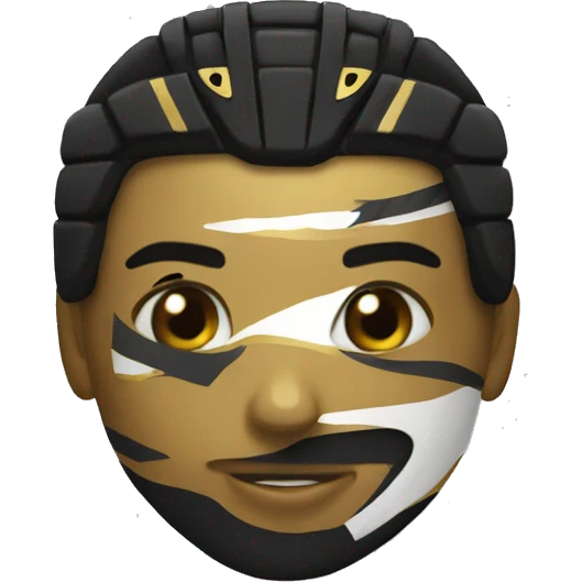 Hockey player, black and gold emoji