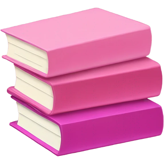 Stack of pink books, different shades emoji