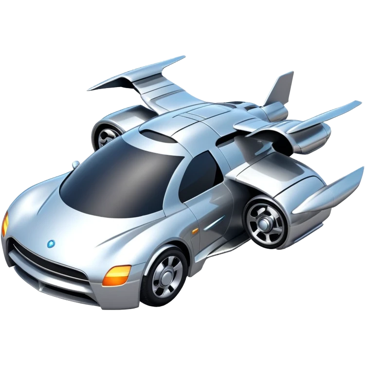 futuristic flying car with hover engines emoji