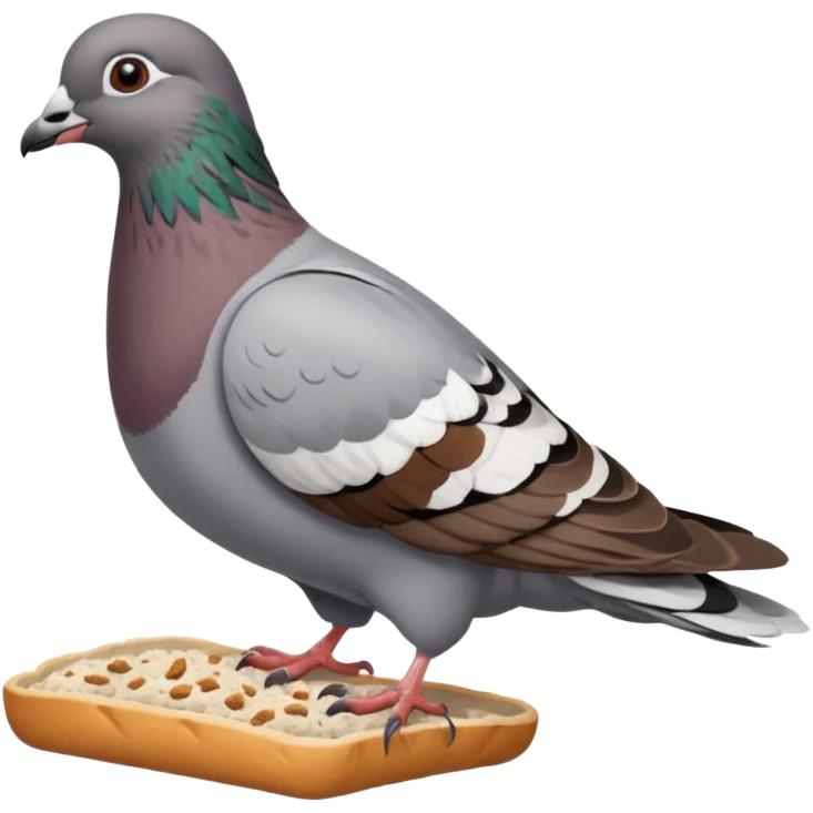 Pigeon + crumb trail, Street Wildlife. emoji