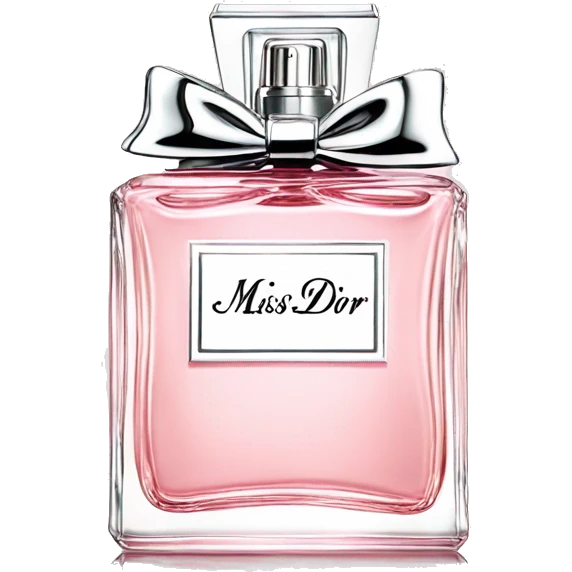 Light pink Miss Dior perfume with bow emoji