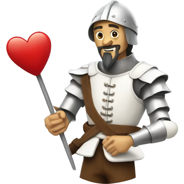 Don Quixote holds a heart in his hand emoji
