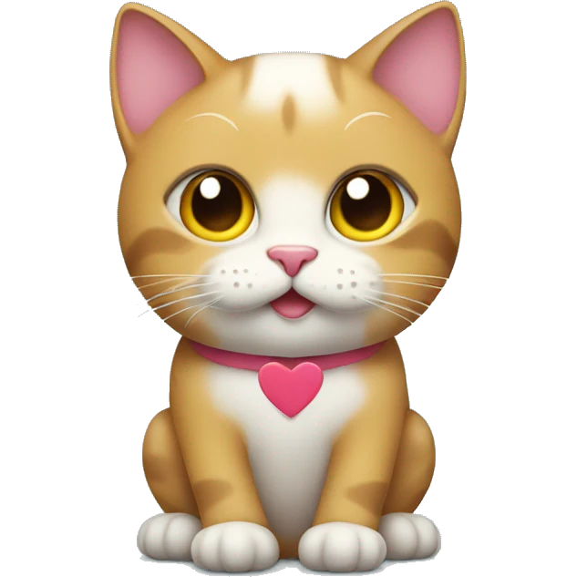 Cat with love hearts emoji