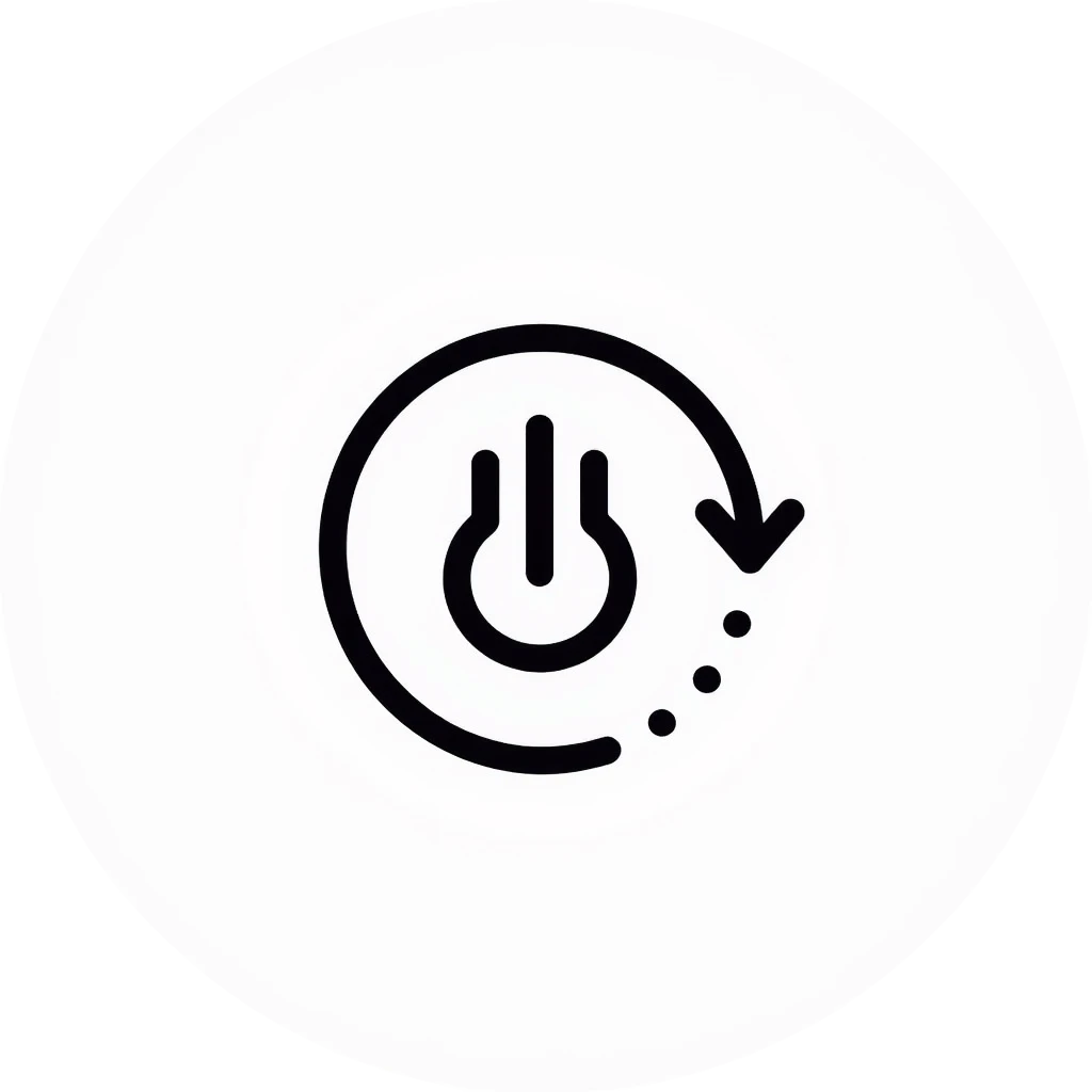 power button symbol with circle inside oval, like iPhone power icon emoji