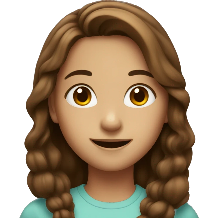 smiling girl with brown hair emoji
