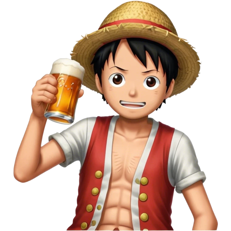 Luffy drink beer full hd emoji