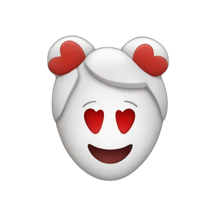 Corazón de un lado rojo y de otro blanco  emoji