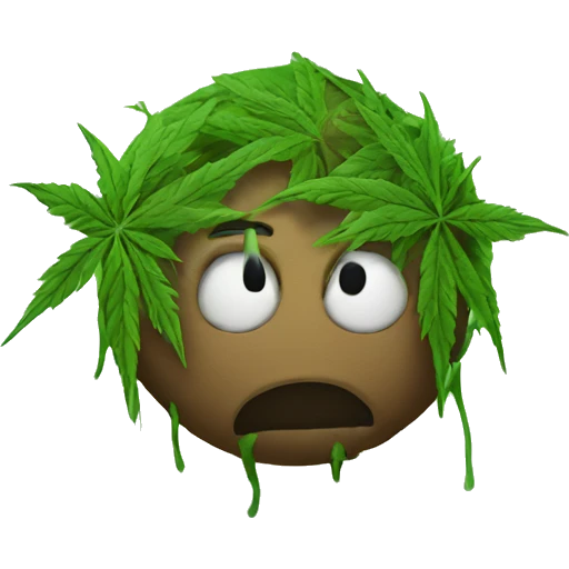 baseball covered in weed emoji
