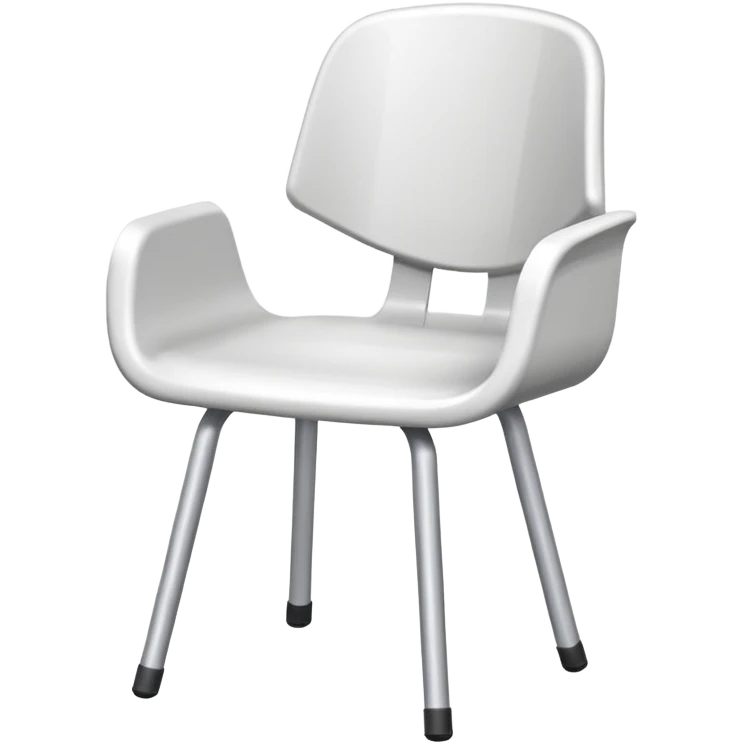 Silla blanca de plastico con soporte para brazos emoji