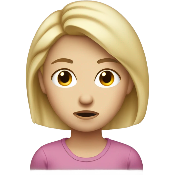 Blonde white girl with disappointed face  emoji