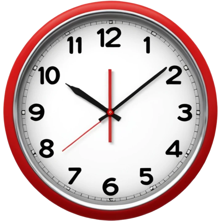 red wall clock emoji