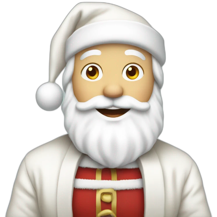supper happy white santa only face emoji