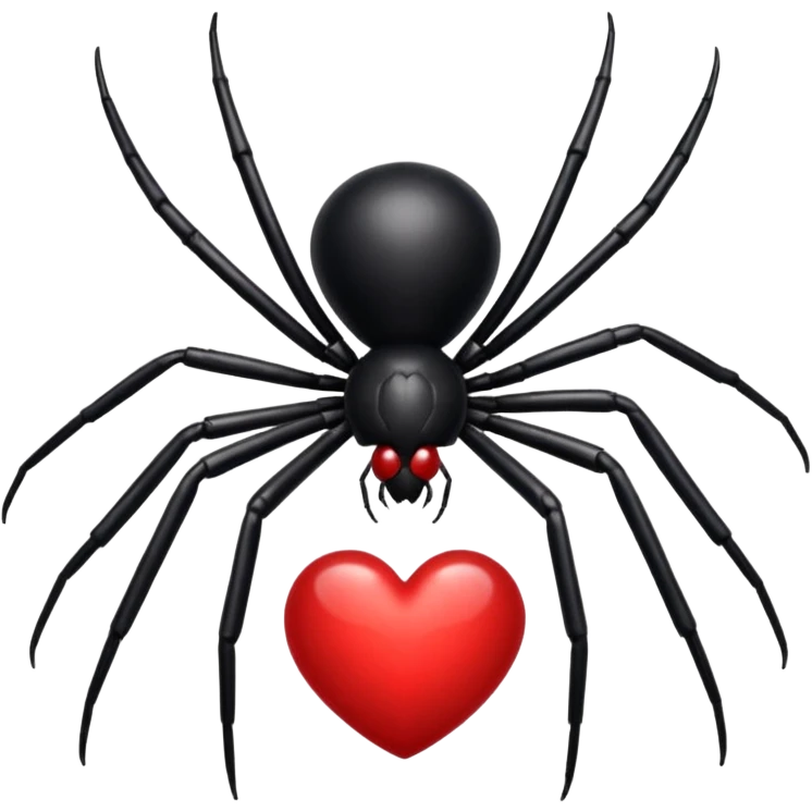Black widow with heart emoji