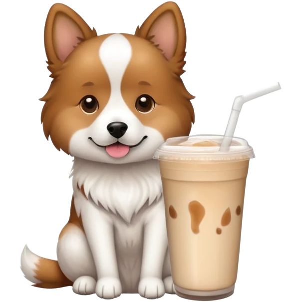 dog drink milktea emoji