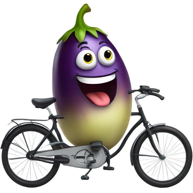 eggplant riding bike  emoji
