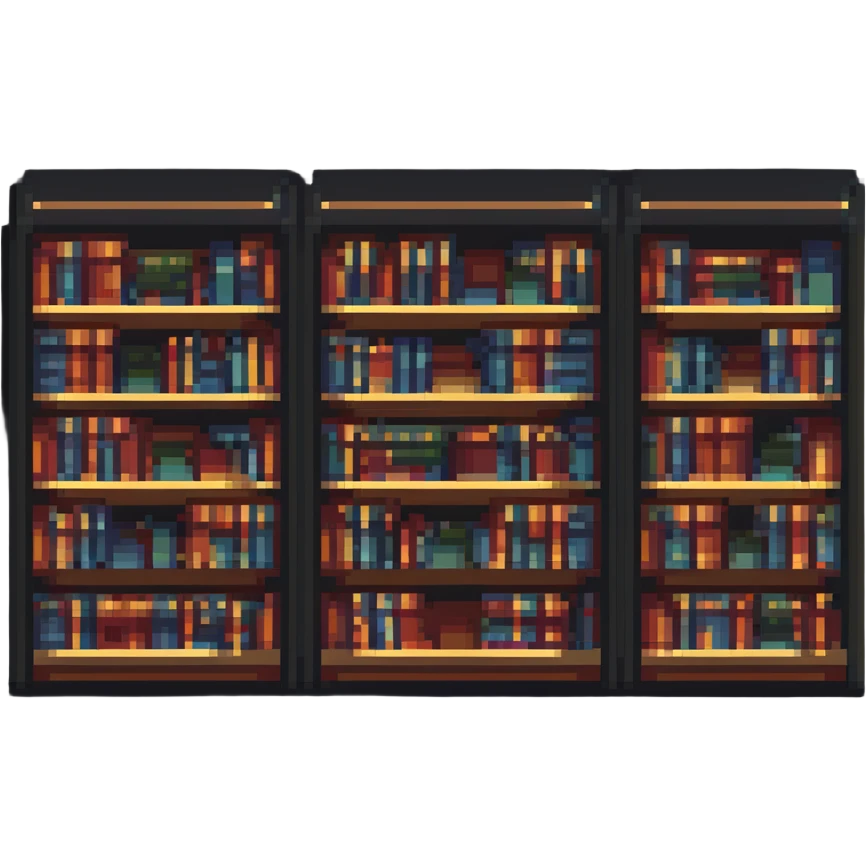 library with bookshelves emoji